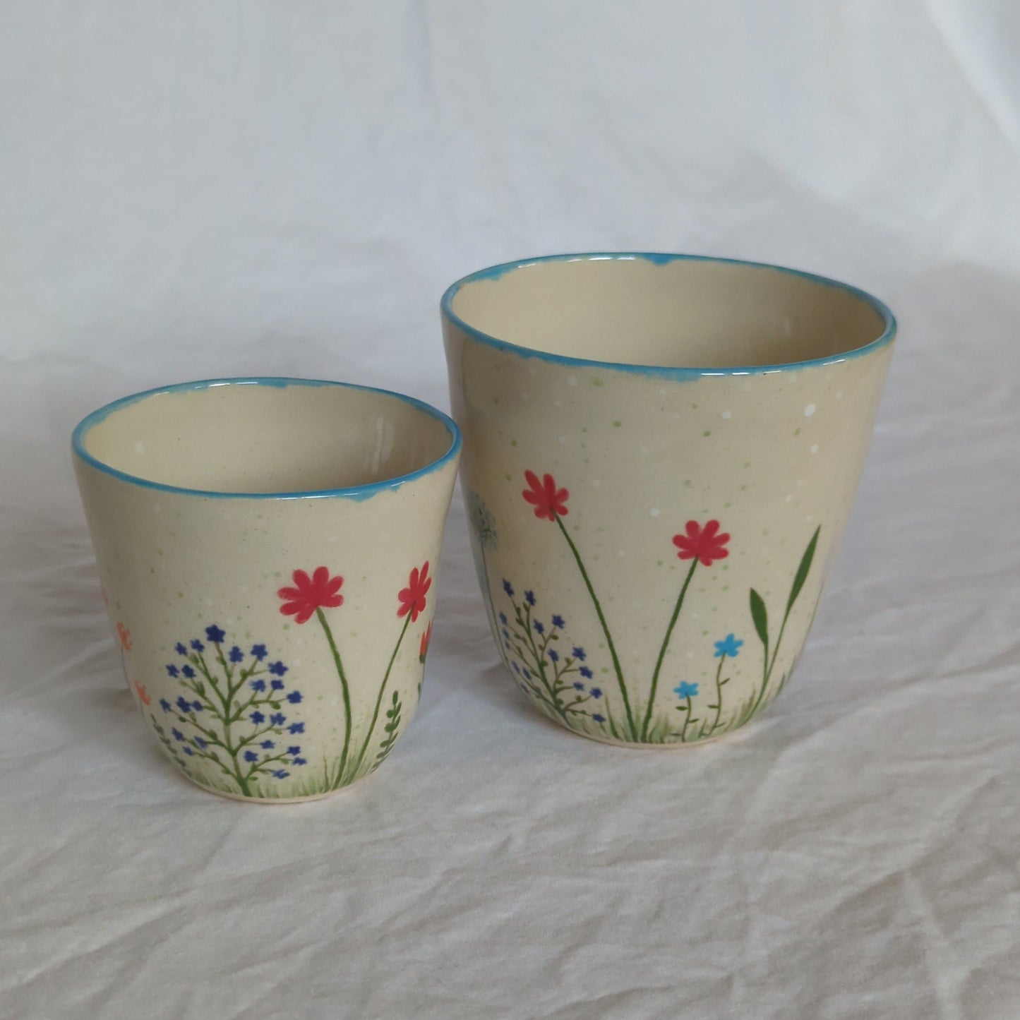 Tasse fleurs variés sans anse